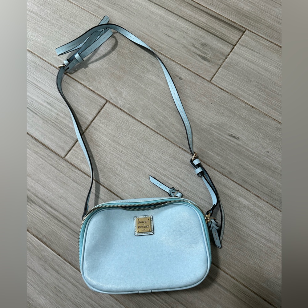 Dooney and Bourke saffiano sawyer sky blue crossbody bag NWOT